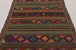 Vintage Persian Soumak Kilim, Vibrant Tribal Geometric | Area Rug in Rugs by Rug and Kilim
