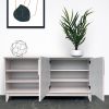 White Wash Buffet | Media Console in Storage by Stor Furniture. Item made of maple wood works with mid century modern style