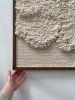 Woven wall art frame (Sea Foam 001) | Wall Sculpture in Wall Hangings by Elle Collins. Item composed of oak wood and cotton in minimalism or contemporary style