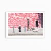 Colorful New York City street photograph, 'Lady Walks Dogs' | Photography by PappasBland. Item composed of paper in contemporary or urban style
