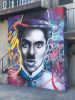 Charlie Chaplin Street Art Mural | Street Murals by Shane Grammer Arts. Item made of synthetic