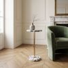 Calacatta Viola Marble Side Table,Round Stone Accent Table | End Table in Tables by Stonetic. Item composed of marble compatible with contemporary style
