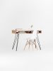 HEIM - Wood desk, computer desk writing desk, industrial des | Tables by Mo Woodwork. Item made of oak wood & steel compatible with minimalism and mid century modern style