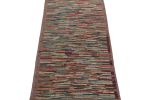 Vintage Turkish Burdur Rug with Polychromatic Striae pattern | Area Rug in Rugs by Rug and Kilim
