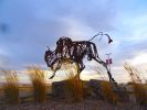 Bison and Grizzly | Public Sculptures by Wendy Klemperer Art Inc | Great Falls International Airport in Great Falls. Item composed of steel