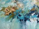 Garden Party - Abstract Floral Painting on Canvas | Oil And Acrylic Painting in Paintings by Filomena Booth Fine Art. Item made of canvas works with contemporary & modern style