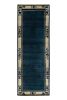 Vintage Chinese Deco style runner, Deep Blue Floral Pattern | Area Rug in Rugs by Rug and Kilim
