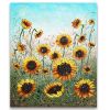 Sunflower Joy Original Acrylic Painting 30 x 36 | Oil And Acrylic Painting in Paintings by DaggArt