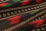 Vintage Afghan Kilim, with Polychromatic Striped Patterns | Area Rug in Rugs by Rug and Kilim. Item made of wool