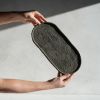 Large Oval Tray in Earthen Brown Concrete | Decorative Tray in Decorative Objects by Carolyn Powers Designs. Item composed of concrete compatible with minimalism and contemporary style