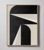 "Abstract Black & White Graphic No. 3" - Midcentury Modern | Oil And Acrylic Painting in Paintings by ART + ALCHEMY By Nicolette Atelier. Item composed of wood & canvas compatible with minimalism and mid century modern style