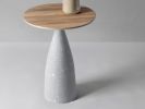 Sculptural side table 45, gray | Tables by Donatas Žukauskas. Item made of oak wood compatible with minimalism and contemporary style