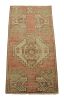 Vintage Turkish Rug in Pink and Cream with Geometric Medalli | Area Rug in Rugs by Rug and Kilim