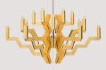 Arm 18 Chandelier Gold 75 | Chandeliers by ADAMLAMP. Item made of steel works with minimalism & mid century modern style