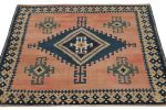 Vintage Persian Sofreh Kilim and Square Rug, with Medallions | Area Rug in Rugs by Rug and Kilim