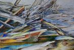 Shipwreck-1 | Oil And Acrylic Painting in Paintings by Sangeeta Sagar. Item composed of canvas & paper