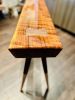 Figured Redwood Console Table with Sculpted Hardwood Legs | Tables by DapperwoodSF
