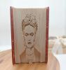 Frida Kahlo Folded Book Sculpture, One of a Kind! | Sculptures by Q Wollock. Item composed of paper in boho or contemporary style