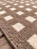 Handwoven Woolen Brown & White Runner Rug | Rugs by Evergreen Carpets. Item composed of wool compatible with boho and minimalism style