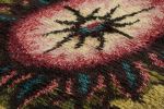 Vintage Swedish Rug In Green and Black with Medallion | Rug | Area Rug in Rugs by Rug and Kilim