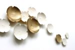 Large contemporary ceramic wall art set 15 Grace flowers | Wall Sculpture in Wall Hangings by Elizabeth Prince Ceramics. Item made of ceramic works with minimalism & contemporary style
