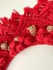 Red Macrame Christmas Wreath | Macrame Wall Hanging in Wall Hangings by macramestories. Item composed of wood and cotton in boho or country & farmhouse style