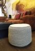 Macrame cord Crochet Stuffed Pouffe, Ottoman Pouf, Bean Bag, | Benches & Ottomans by Magdyss Boutique. Item made of cotton works with boho & art deco style