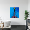 Blue Solitude — Alienation Series | Paintings by Gela Mikava. Item made of linen compatible with contemporary and modern style