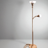 Vintage Lighting Rustic Floor Lamp with Two Lights Handmade | Lamps by Magdyss Boutique. Item composed of wood and cotton in boho or minimalism style