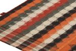 Vintage Persian Kilim in Orange and Multicolor Stripes | Area Rug in Rugs by Rug and Kilim