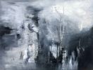 Hidden by the Night Oil l Contemporary Abstract | Oil And Acrylic Painting in Paintings by Strokes by Red - Red (Linda Harrison). Item composed of canvas
