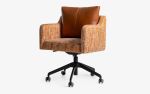 Papillonne Wheeled Task Chair in Orange Fabric | Office Chair in Chairs by LAGU. Item made of fabric with steel works with minimalism & modern style