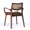 Post-Modern Style Aurora Chair in Sculpted Walnut Finish | Armchair in Chairs by SIMONINI. Item made of walnut & leather