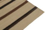 Handwoven Vintage Kilim Beige-Brown Stripe Patterns | Area Rug in Rugs by Rug and Kilim