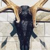 Customized Laced Elk | Wall Sculpture in Wall Hangings by Gypsy Mountain Skulls. Item made of wood compatible with contemporary and country & farmhouse style