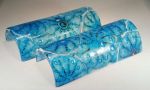 Turquoise Rondel Wall Sconces | Sconces by Rick Strini. STRINI ART GLASS. Item composed of glass