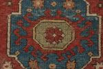 Antique Bergama Scatter Rug in Red with Geometric Patterns | Area Rug in Rugs by Rug and Kilim