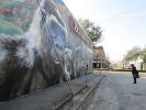 The gorillas mural | Street Murals by Anat Ronen | Richard's Antiques Inc in Houston