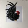 Gallo nero | Mixed Media by carlo urgese. Item composed of paper compatible with japandi and modern style