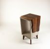 Concrete & Live Edge Solid Black Walnut End Side Table | Tables by Curly Woods. Item composed of oak wood and concrete in mid century modern or contemporary style