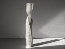 White Stone Tall Floor Vase - Column Series in Bio Concrete | Vases & Vessels by Donatas Žukauskas. Item made of cement & paper compatible with minimalism and contemporary style