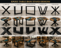 Luxury Red Epoxy Resin Dining Table | Live Edge Wood River T | Candle Holder in Decorative Objects by SK EPOXY CRAFT. Item made of oak wood compatible with boho and country & farmhouse style
