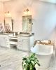 Master Bath Reno | Midlothian, VA | Sconces by PAUL PAIGE. Item composed of brass