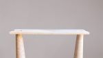 Natural Travertine Console Table. Narrow Console Table. | Tables by HamamDecor LLC. Item composed of marble in minimalism or contemporary style