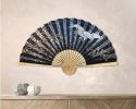 Oriental Hand Fan oversize mosaic wall art | Art & Wall Decor by Julia Gorbunova. Item made of glass works with japandi & art deco style