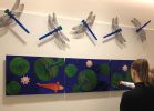 Fused Glass Dragonfly Mural | Sculptures by Mark Ditzler Glass Studio, LLC | Lucile Packard Children's Hospital Stanford- Oncology in Palo Alto