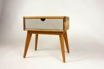 Abymini | Nightstand in Storage by Curly Woods. Item composed of oak wood and concrete in mid century modern style