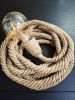 Rustic Rope Lighting Hemp Rope LED Pendant Light, Set of 2 | Chandeliers by Magdyss Boutique. Item made of fiber compatible with boho and minimalism style