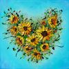 Sunflowers Heart | Oil And Acrylic Painting in Paintings by Amanda Dagg. Item composed of paper