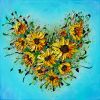 Sunflowers Heart | Oil And Acrylic Painting in Paintings by DaggArt. Item composed of paper